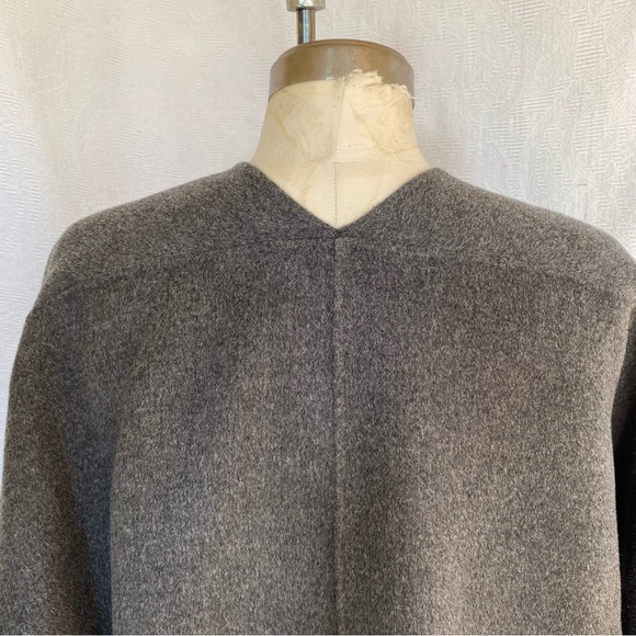 Vince M double faced wool/cashmere reversible coat. Heather grey/ charcoal grey - Picture 7 of 11